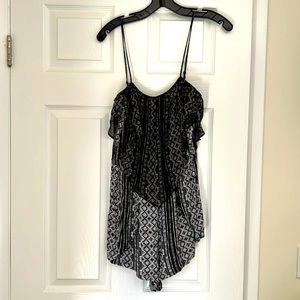 BCBGeneration chiffon overlay jersey romper